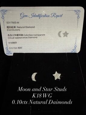 Moon and Star Studs Stud Earrings